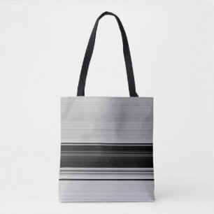 Bolsa Tote Listras pretas cinzas fofas