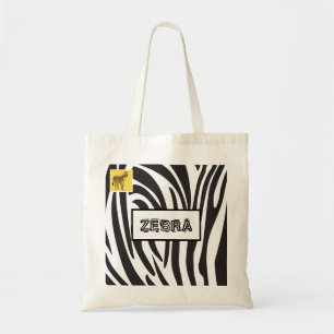 Bolsa Tote Listras preto e branco da zebra, design na moda