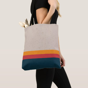 Bolsa Tote Listras retrô Pôr do sol & Slate