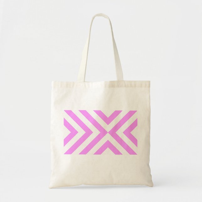 Bolsa Tote Listras Rosa e Branco (Frente)