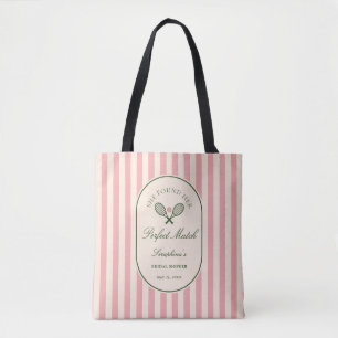 Bolsa Tote Listras Rosas Jogo de Tênis Casamento Perfeito