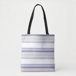 Bolsa Tote Listras roxas, Neptuno, verde marinho e lavanda