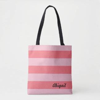 Bolsa Tote Listras Tons de Rosa