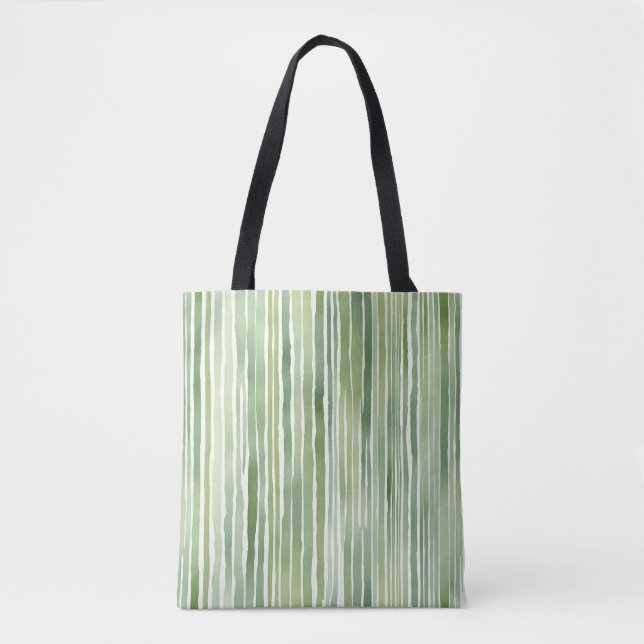 Bolsa Tote Listras Verdes  (Frente)