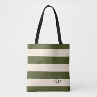 Bolsa Tote Listras Verdes do Exército