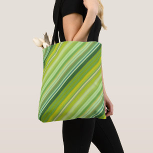 Bolsa Tote Listras Verdes e Amarelas