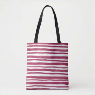 Bolsa Tote Listras Vermelhas Bordeaux