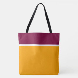 Bolsa Tote Listras Vermelhas Burgundy Brancas em Laranja Amar