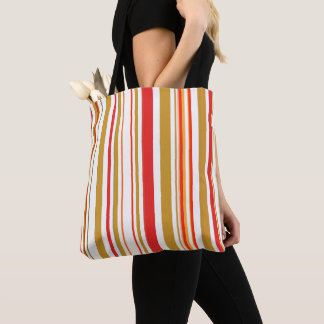 Bolsa Tote Listras Vermelhas e Douradas Modernas e Tendencios