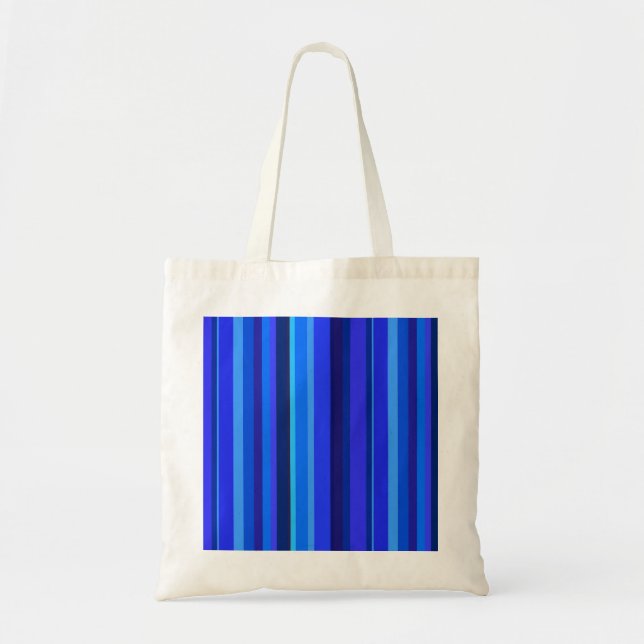 Bolsa Tote Listras verticais azuis (Frente)