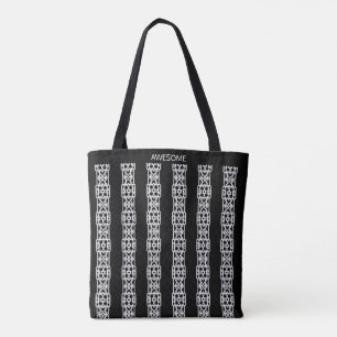 Bolsa Tote Listras verticais modernas e elegantes em preto