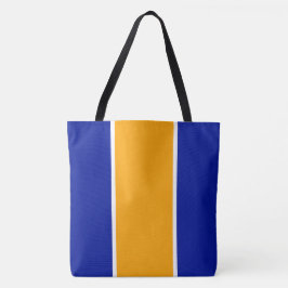 Bolsa Tote Listras Verticais Náuticas Laranja Azul Real Brilh