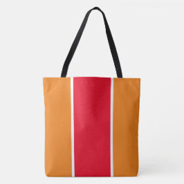 Bolsa Tote Listras Verticais Vermelhas Brancas e Laranjas Ele