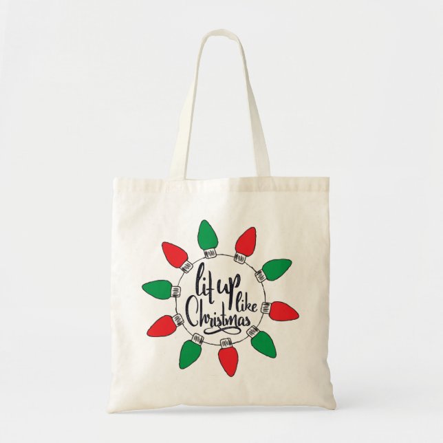Bolsa Tote Lit Up Like Christmas Art Cotes Graphic (Frente)