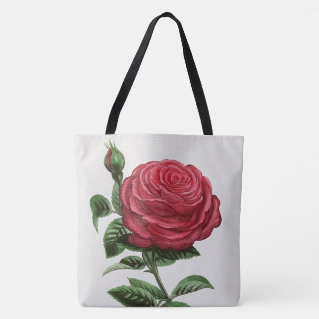 Bolsa Tote Litografia de Rosa Antiga, François-Frédéric Grobo (Frente)