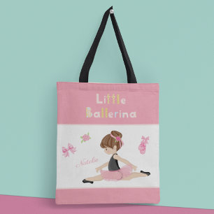 Bolsa Tote Little Ballerina Pink Balé Girls Name