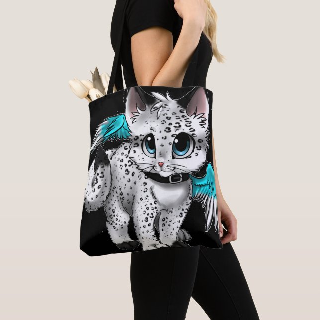 Bolsa Tote Little Cartoon Angel Cat (Close Up)