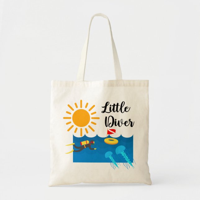 Bolsa Tote Little Diver with Jelly Fish - Budget Tote (Frente)