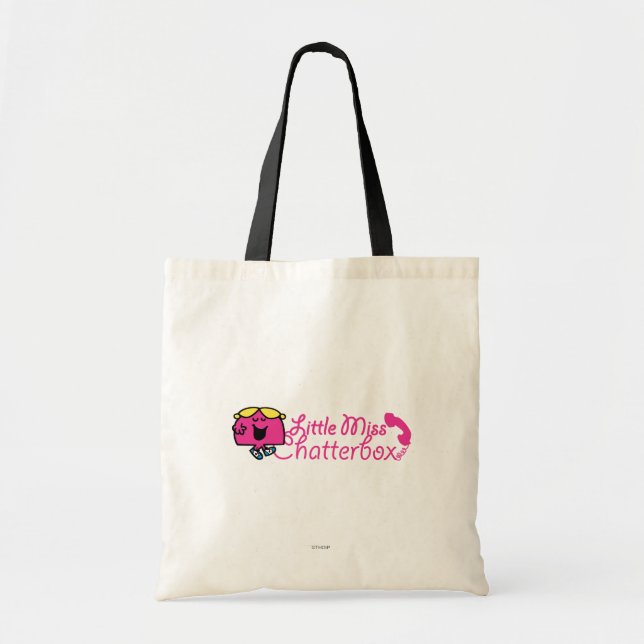 Bolsa Tote Little Miss Chatterbox | Letra por cabo telefônico (Frente)