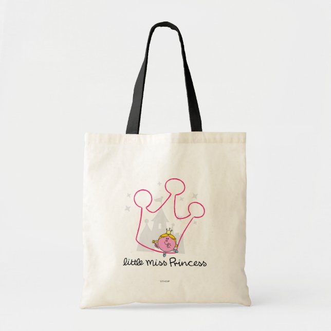 Bolsa Tote Little Miss Princesa | Coroa rosada gigante (Frente)