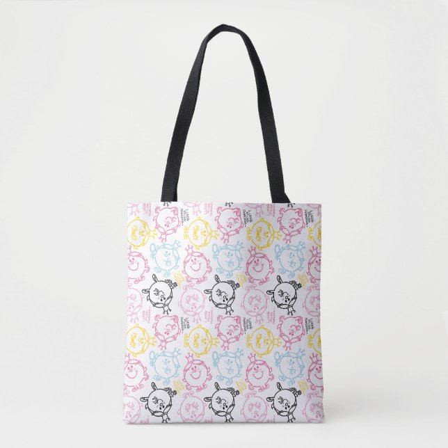 Bolsa Tote Little Miss Princesa | Padrão de Pastéis Bonito (Frente)