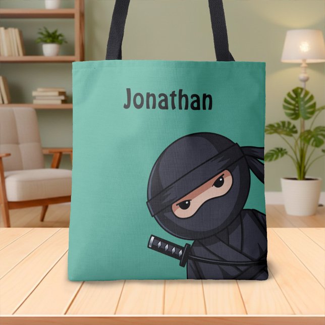 Bolsa Tote Little Ninja Warrior em Verde (Criador carregado)