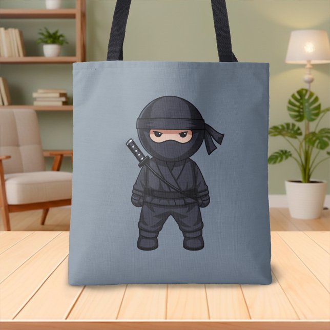 Bolsa Tote Little Ninja Warrior on Grey (Criador carregado)