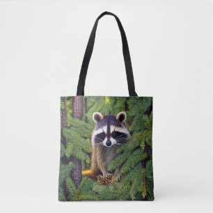Bolsa Tote Little Woodland Wilderness Raccoon