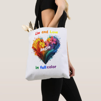Bolsa Tote Live And Love In Cheio Color