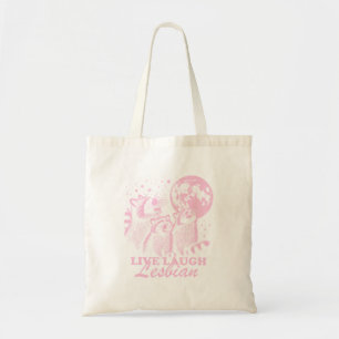 Bolsa Tote Live Laugh Lesbian Funny Raccoon Lesbian Lgbtq