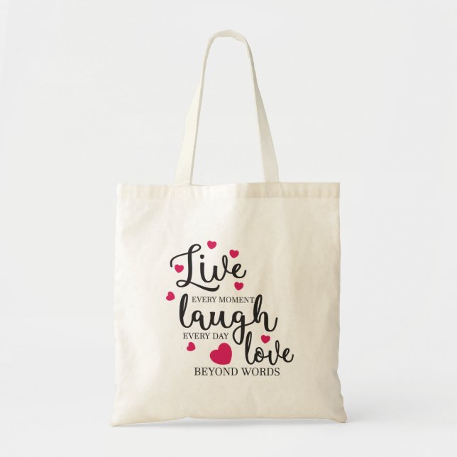 Bolsa Tote Live Laugh Love (Frente)