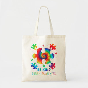 Bolsa Tote Live Love Aceitar Autismo Sensibilização Tie Dye