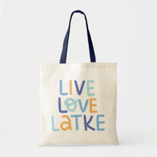 Bolsa Tote Live Love Latke Hanukkah Design