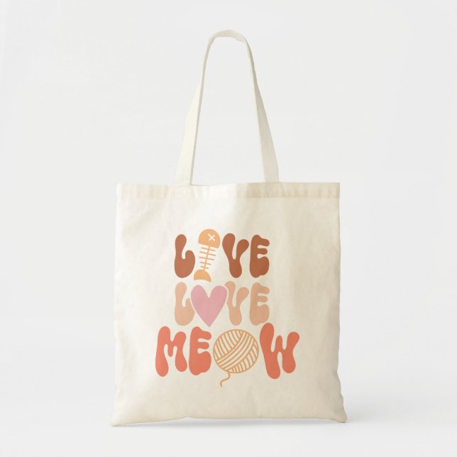 Bolsa Tote Live Love Meow (Frente)