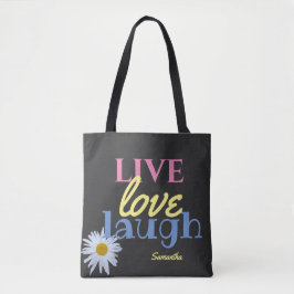 Bolsa Tote Live Love Ria de preto colorido