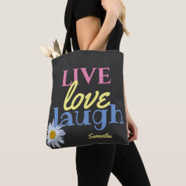 Bolsa Tote Live Love Ria de preto colorido