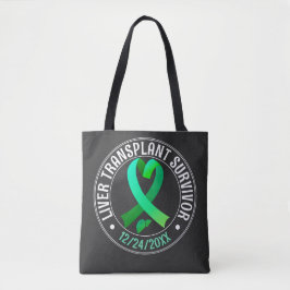 Bolsa Tote Liver Transplant Survivor Green Ribbon Custom