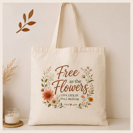 Bolsa Tote Livre como as Flores Gráfico Boho Tela