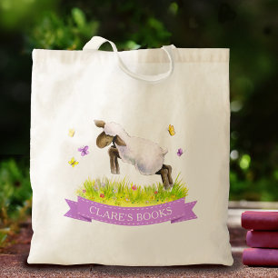 Bolsa Tote Livro conhecido roxo de salto da arte irrisório d