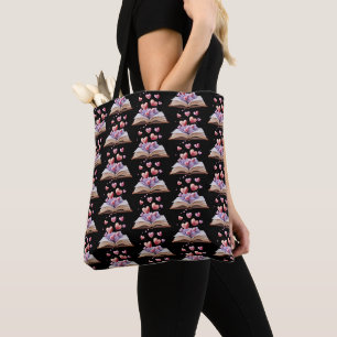 Bolsa Tote Livro De Corações Preto