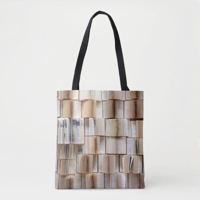 Bolsa Tote Livro de paredes decorativo (Frente)