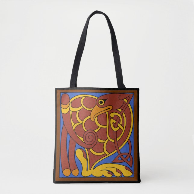 Bolsa Tote Livro De Pássaro Medieval Do Nó Celta Kells (Frente)