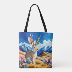 Bolsa Tote Livro de Tela Mito Lenda do Jackalope
