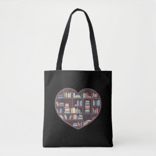 Bolsa Tote Livro Lover Heart Reading Club Bibliotecarian Book