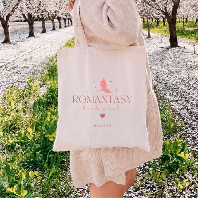Bolsa Tote Livro Personalizado Mínimo Amadurece 'Romantasy Bo (Criador carregado)