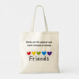 Bolsa Tote Livros Amigos Constantes Mais Silenciosos Arco-Íri