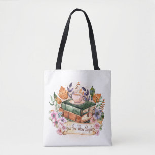 Bolsa Tote Livros de Aquarela Antiga e Café Só Mais Um