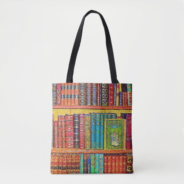Bolsa Tote Livros de biblioteca (Frente)