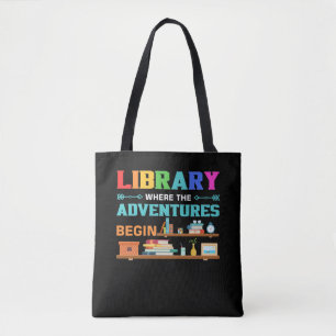 Bolsa Tote Livros de Biblioteca onde Começa a Aventura