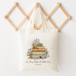 Bolsa Tote Livros de Citações Personalizadas Vintage Bege Azu